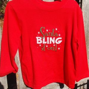 Christmas Red Tee, New, Embroidered, Sz 4T